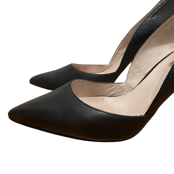 Louise et Cie Lo Hermosah Leather Snake Accent Pump Heels Black Women’s Size 10 - Picture 2 of 12